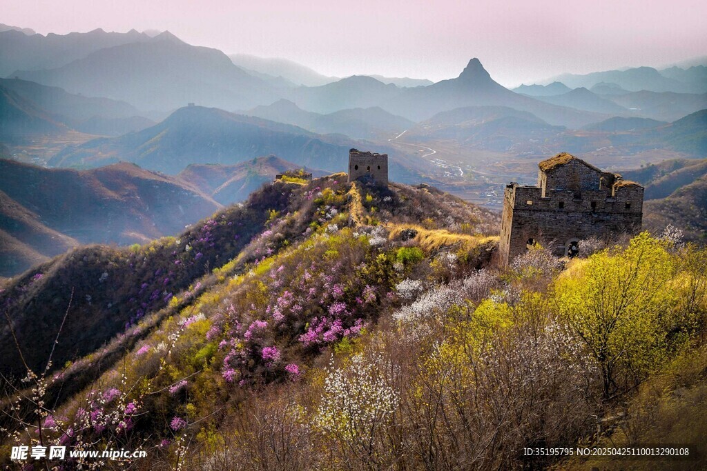 山间古景 繁花伴残垣