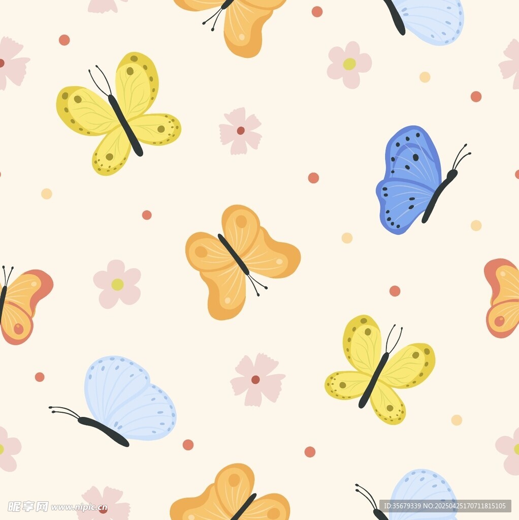 蝴蝶花朵图案背景图