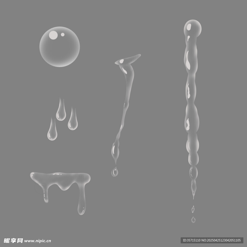 水滴气泡等液体元素集合