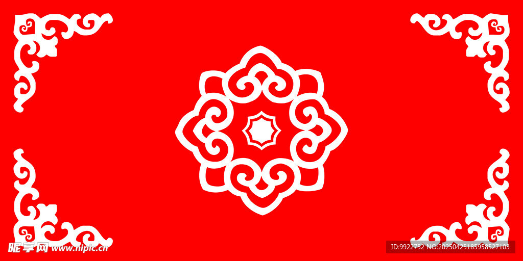 中式红色传统花纹图案