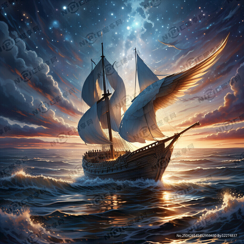 海  船  翅膀  星光