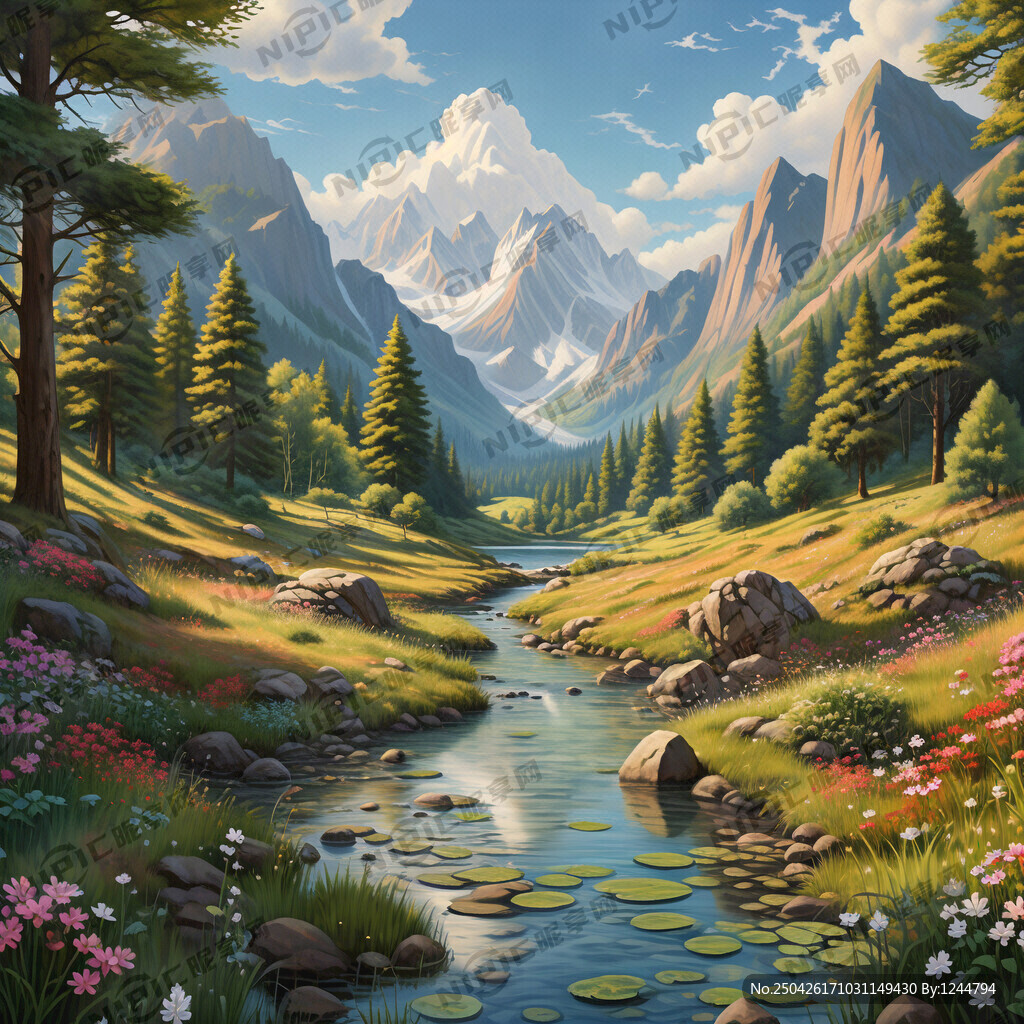 过道壁画 变成一池水