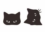 可爱黑猫头像插画