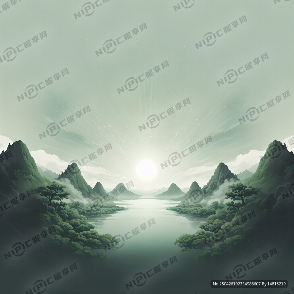 矢量浅绿色渐变放射背景图主图放