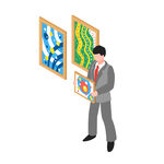 商务人士赏画