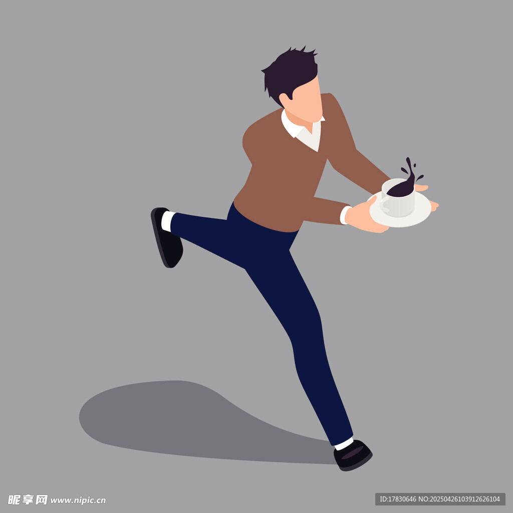 奔跑打电话的商务男士