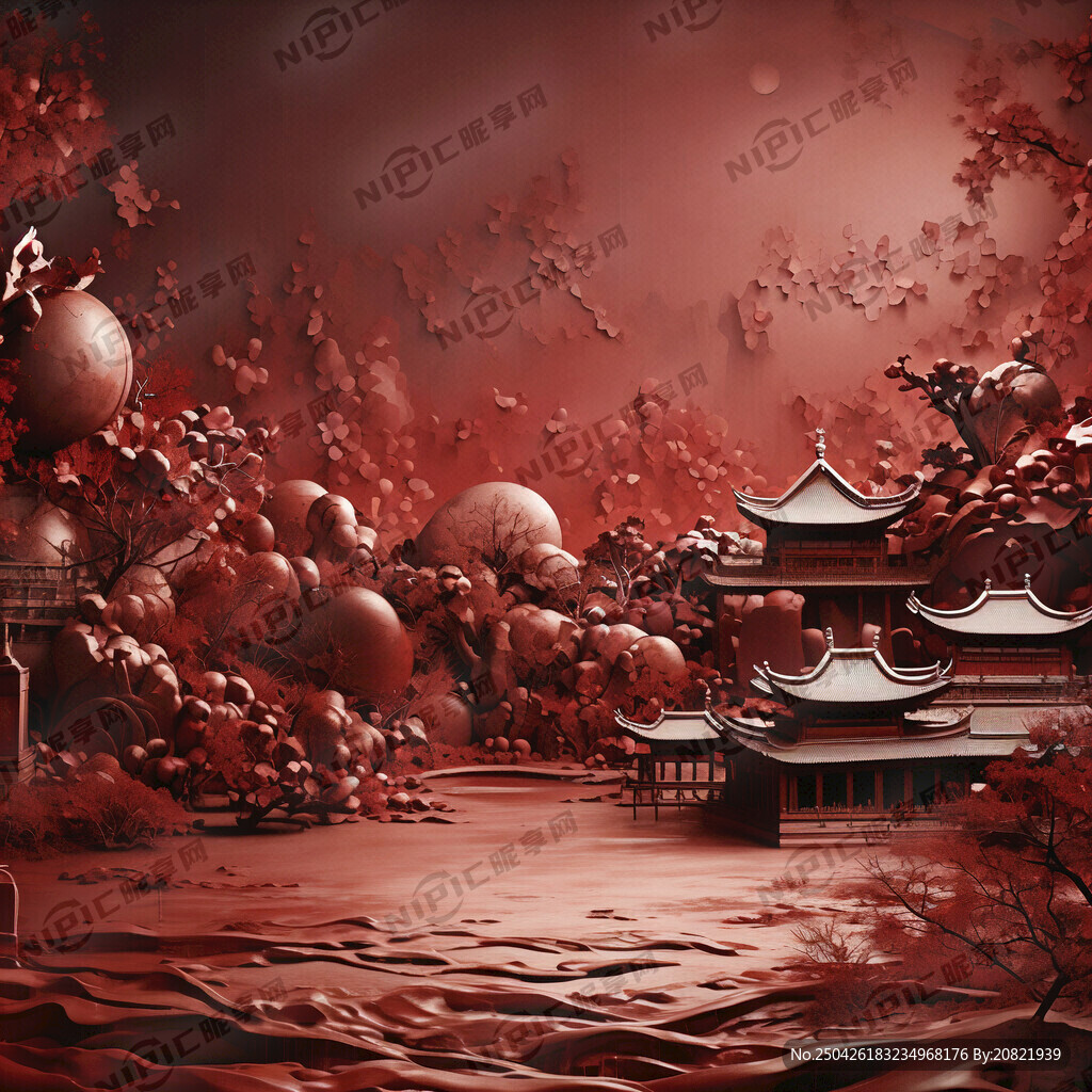 红色金属质感背景图图片