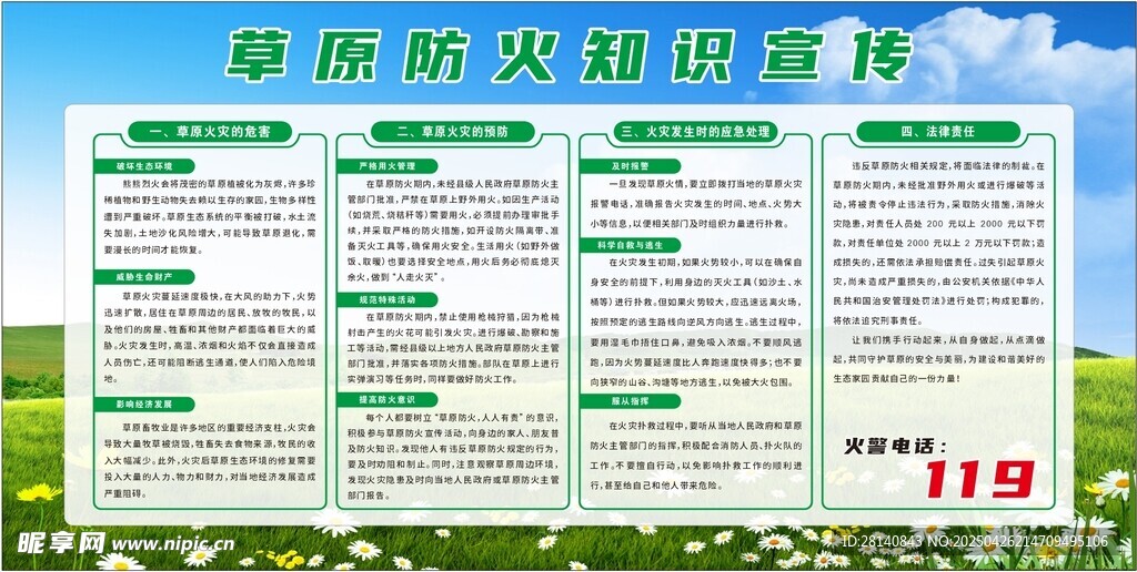 草原防火宣传栏