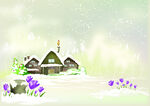 冬日雪景中的温馨小屋