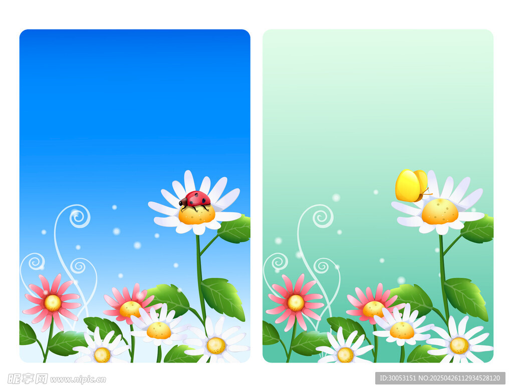 清新花卉背景图