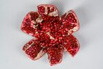 红色宝石花朵胸针饰品