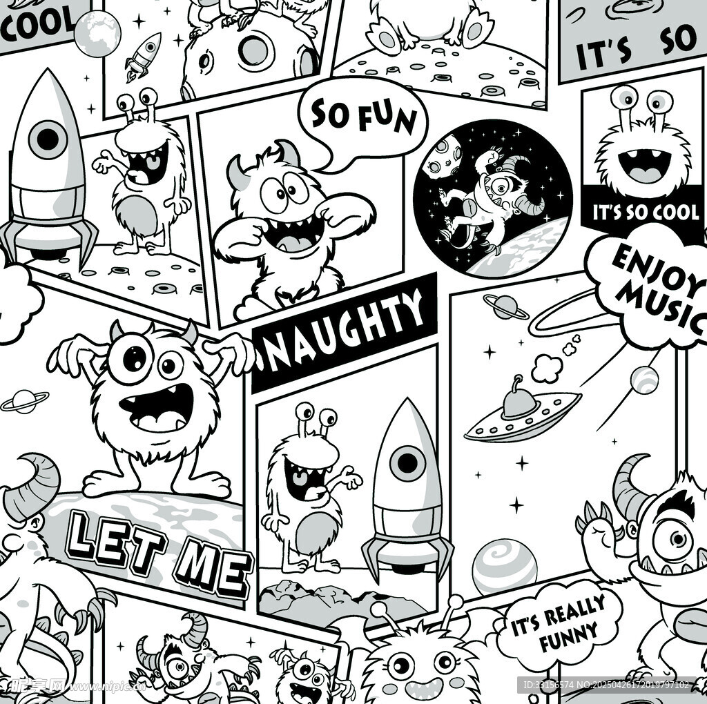 卡通风格趣味漫画场景