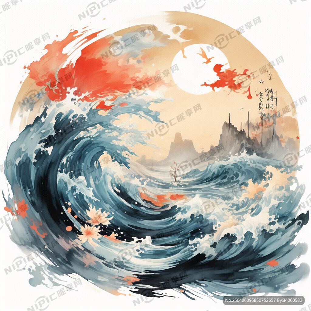 国潮风乘风破浪背景