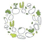 蔬菜环绕的清新图案