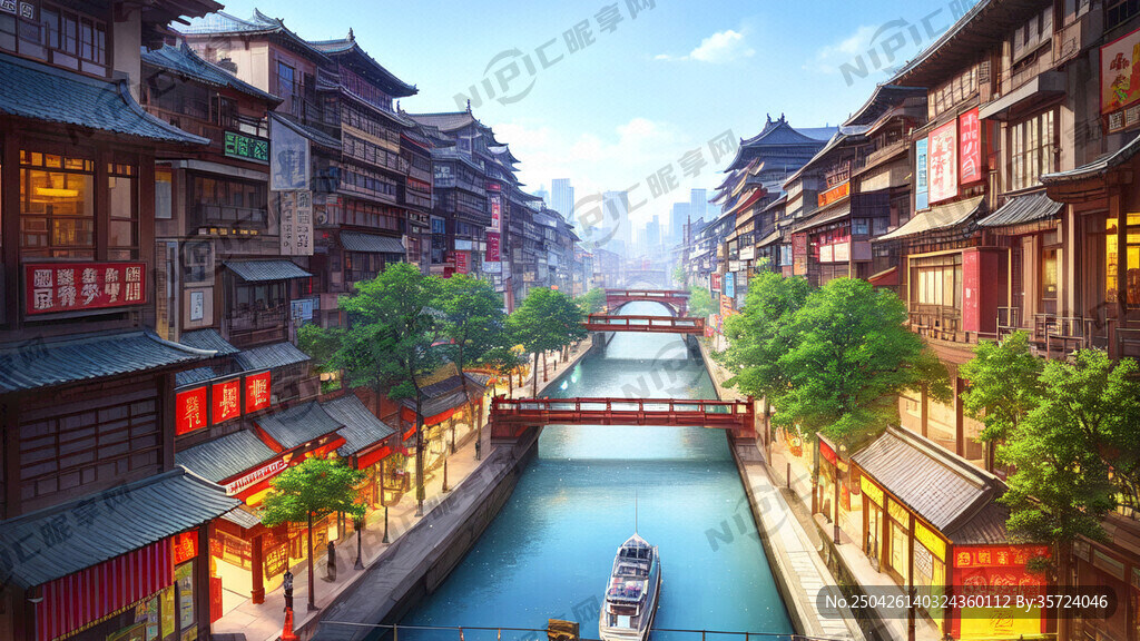 成都市热闹街景 线稿和光影表现