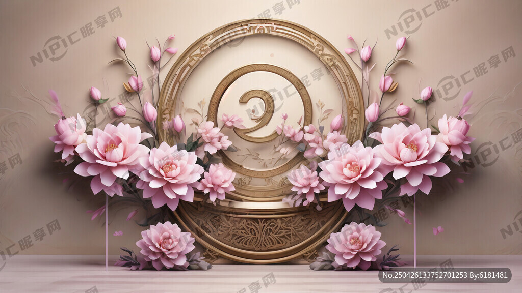 六十岁生日庆典背景图 3D