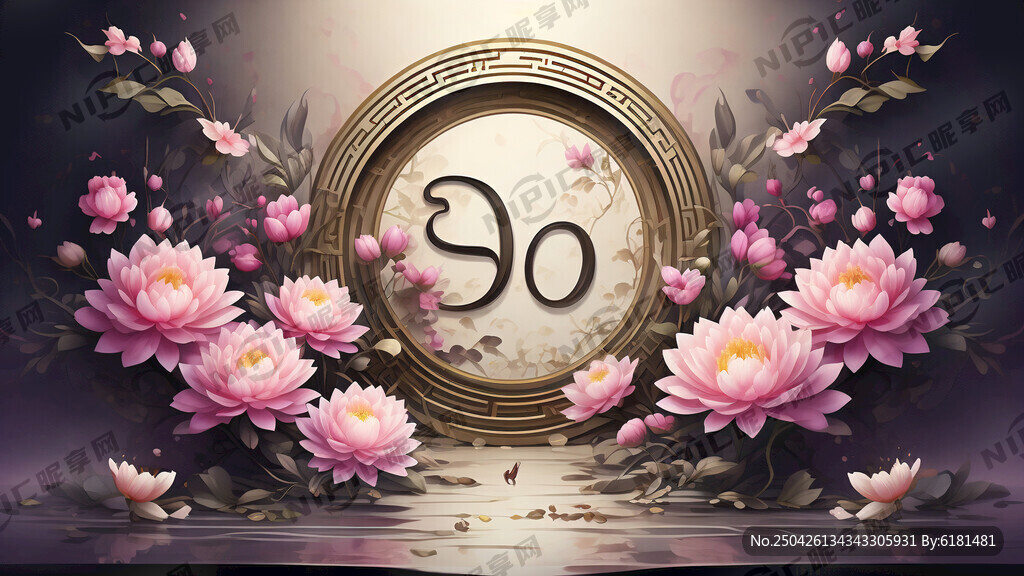 六十岁生日庆典背景图 姹紫嫣红