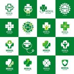 绿色三叶草医疗图标集合