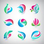 多彩抽象几何图形标志集