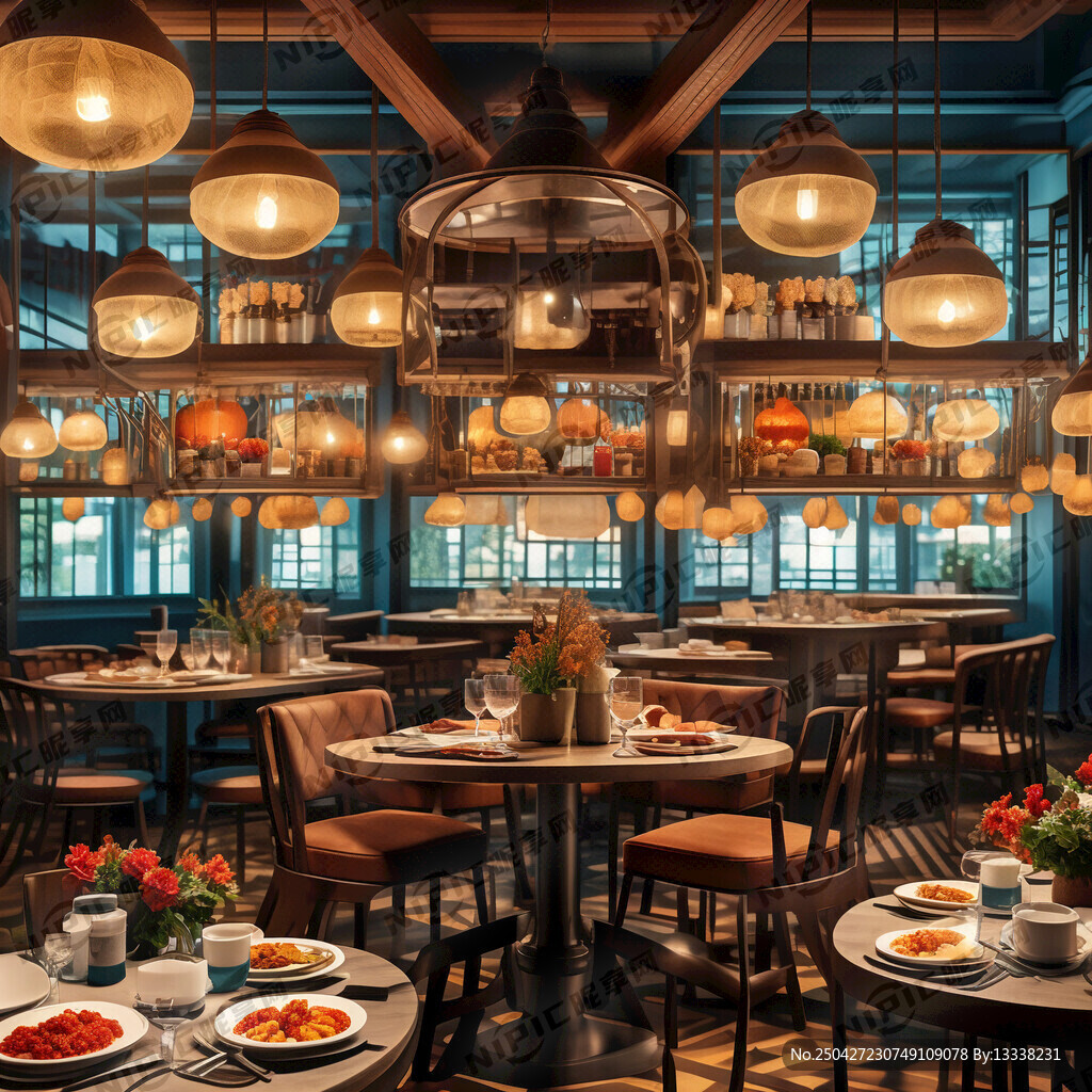 美食餐厅灯箱画面