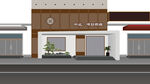 新中式风格街边商铺外立面设计展