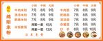 米粉店价目表