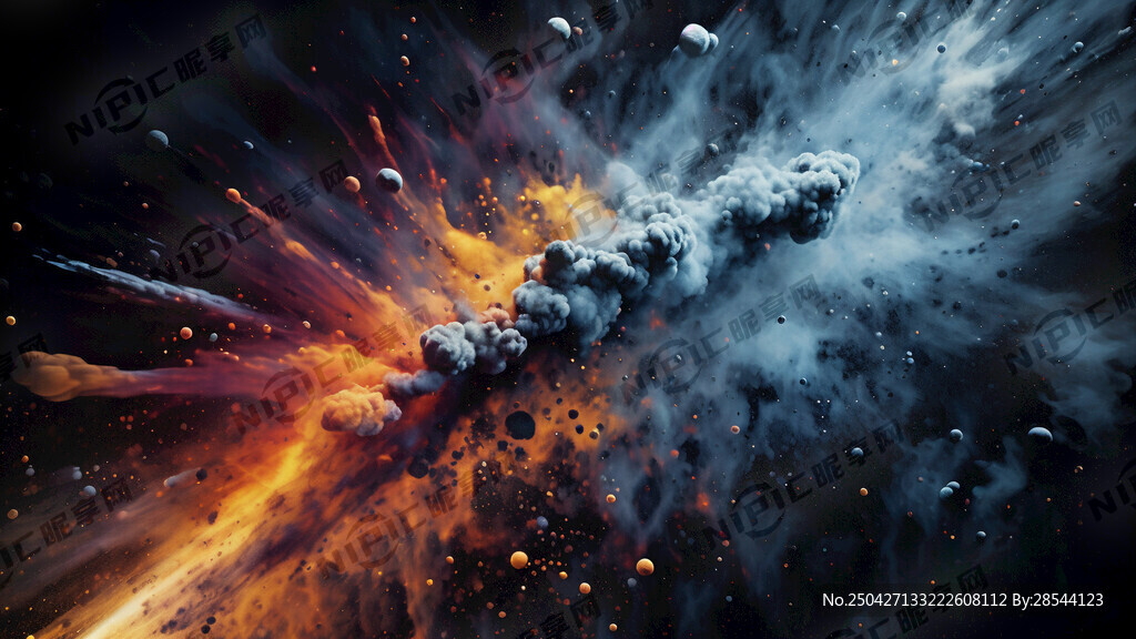 粉尘爆炸 黑色背景