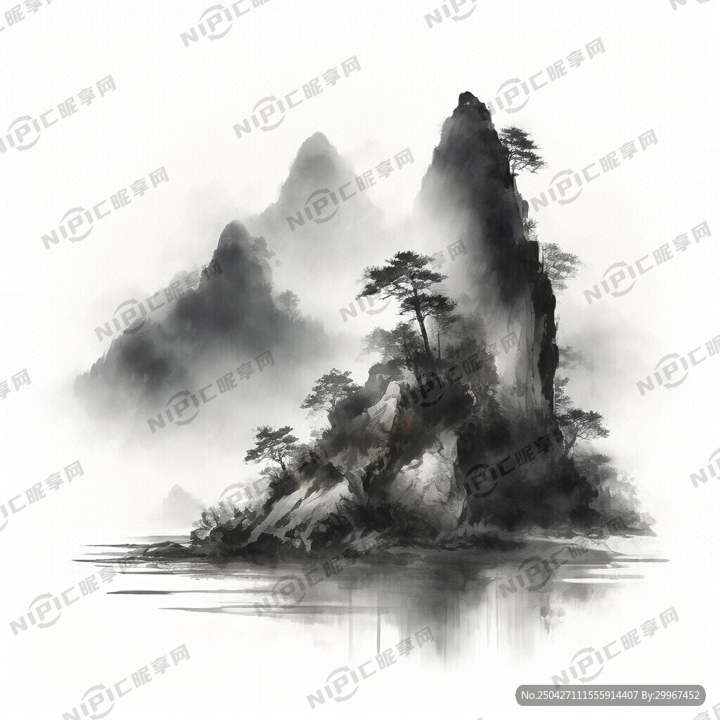 山谷 中国风 中国画 山水