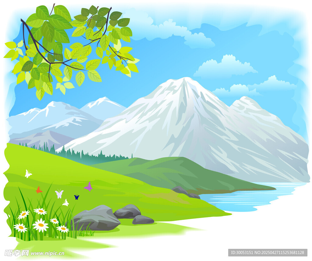 山间美景 绿意盎然的自然