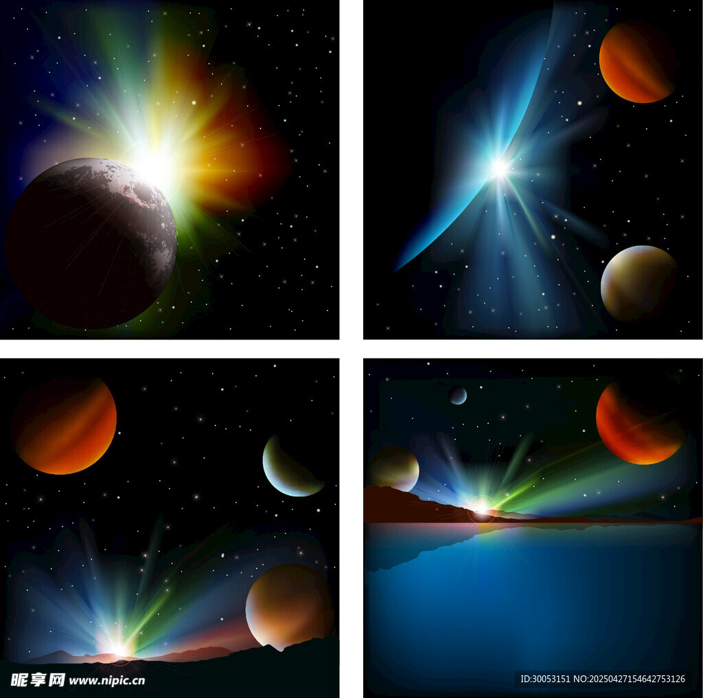 梦幻宇宙星球光影景象