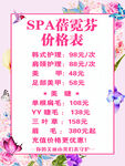 SPA倍梵芬价格表展示