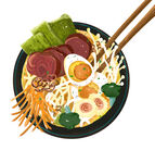 汤面美食插画