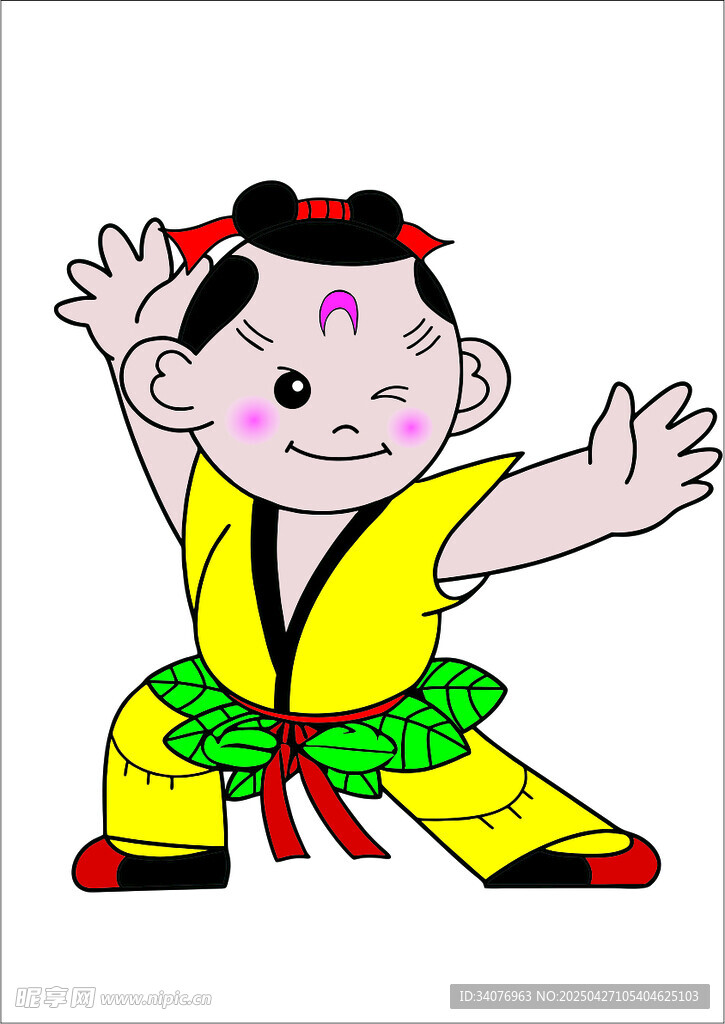 可爱功夫小孩形象展示