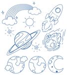 太空元素简笔画集合