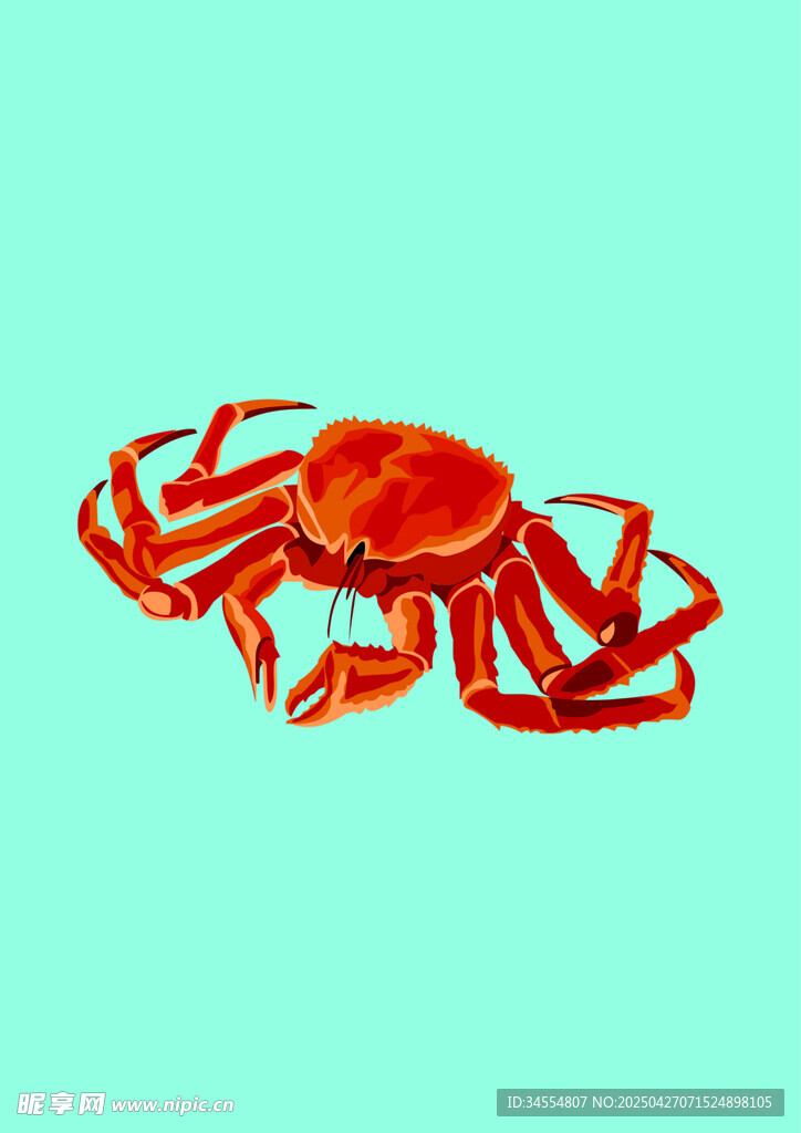红色螃蟹插画