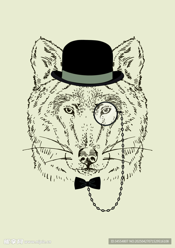 戴礼帽的时尚猫咪