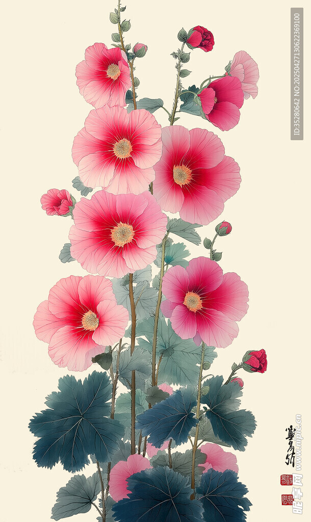 水墨花卉背景