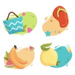 夏日海滩元素插画