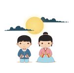韩服儿童赏景图