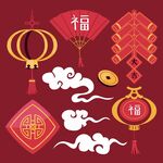 喜庆中式春节元素集合