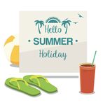 夏日度假元素插画