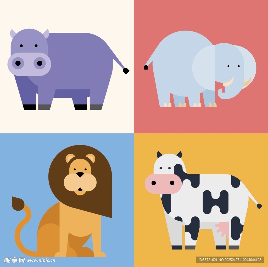 可爱动物卡通图案