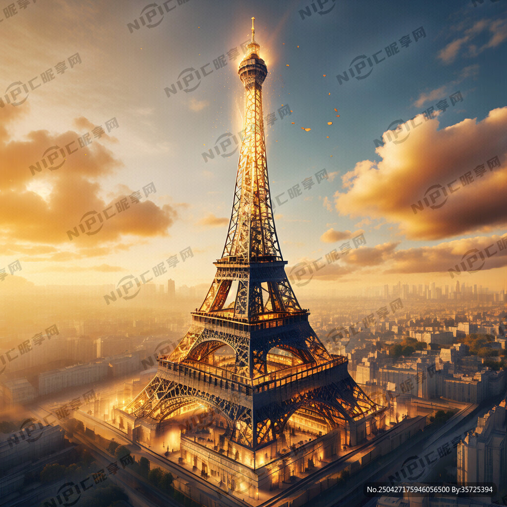 比较真实的金黄色的渐变铁塔  