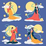 嫦娥奔月插画