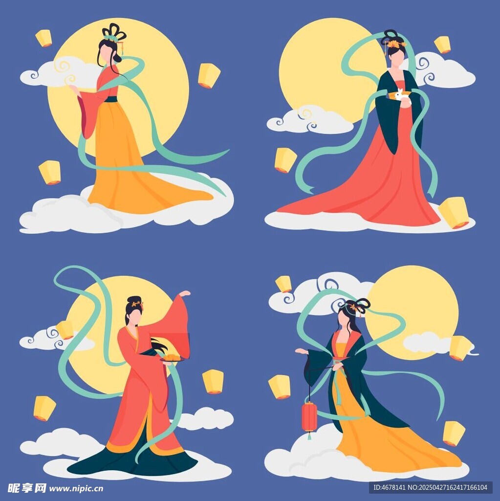 嫦娥奔月插画