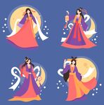 嫦娥形象插画设计