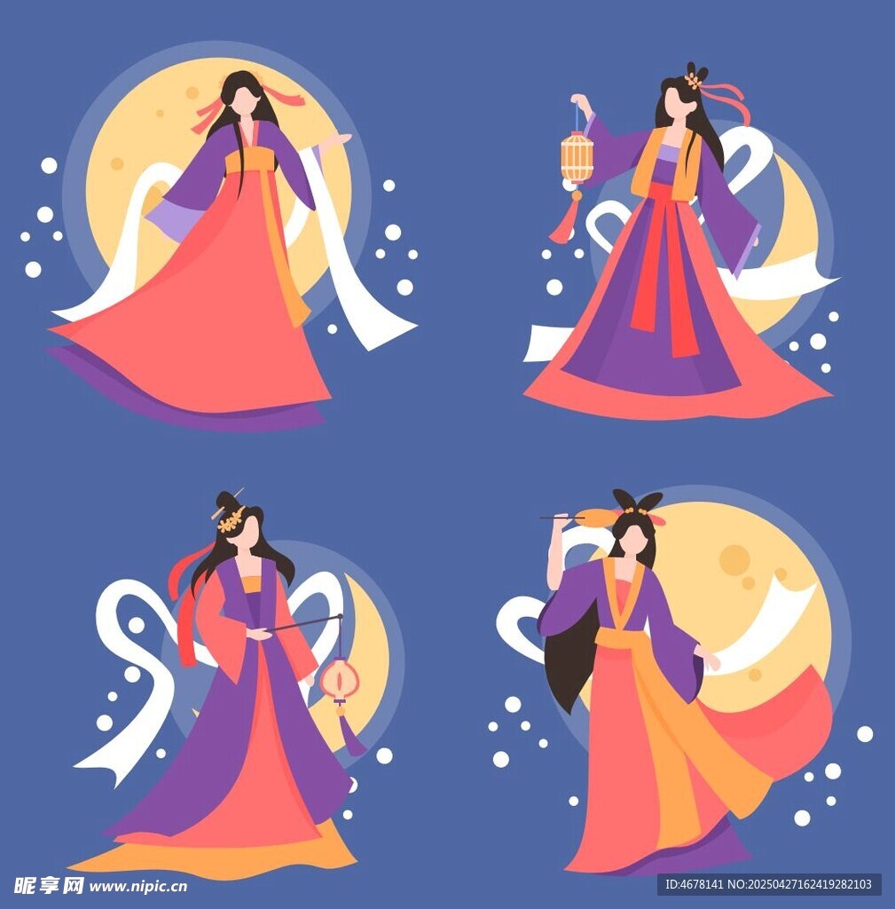 嫦娥形象插画设计