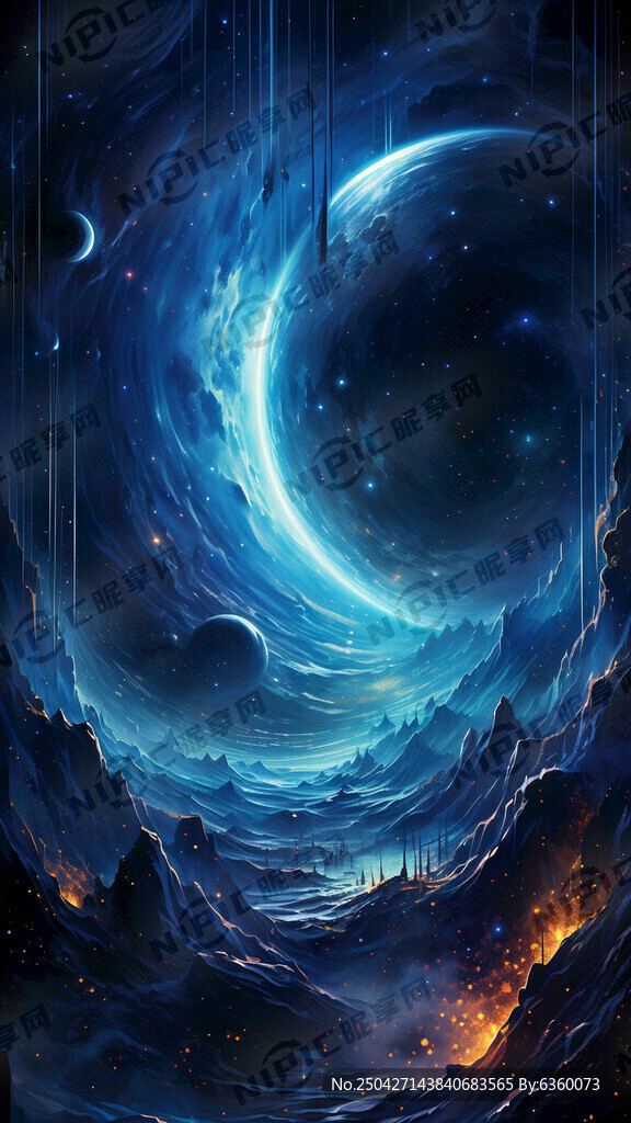 深蓝色宇宙 银河渐变色