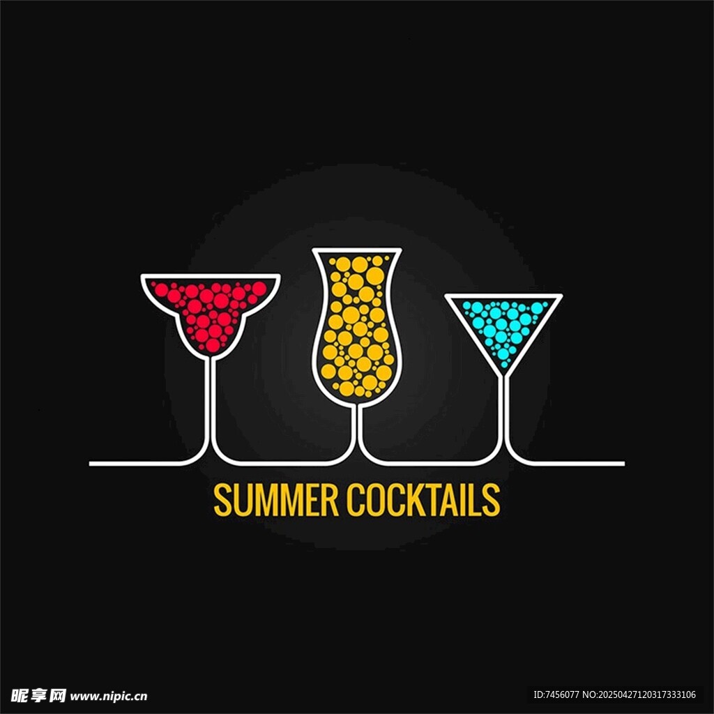 夏日鸡尾酒图标设计