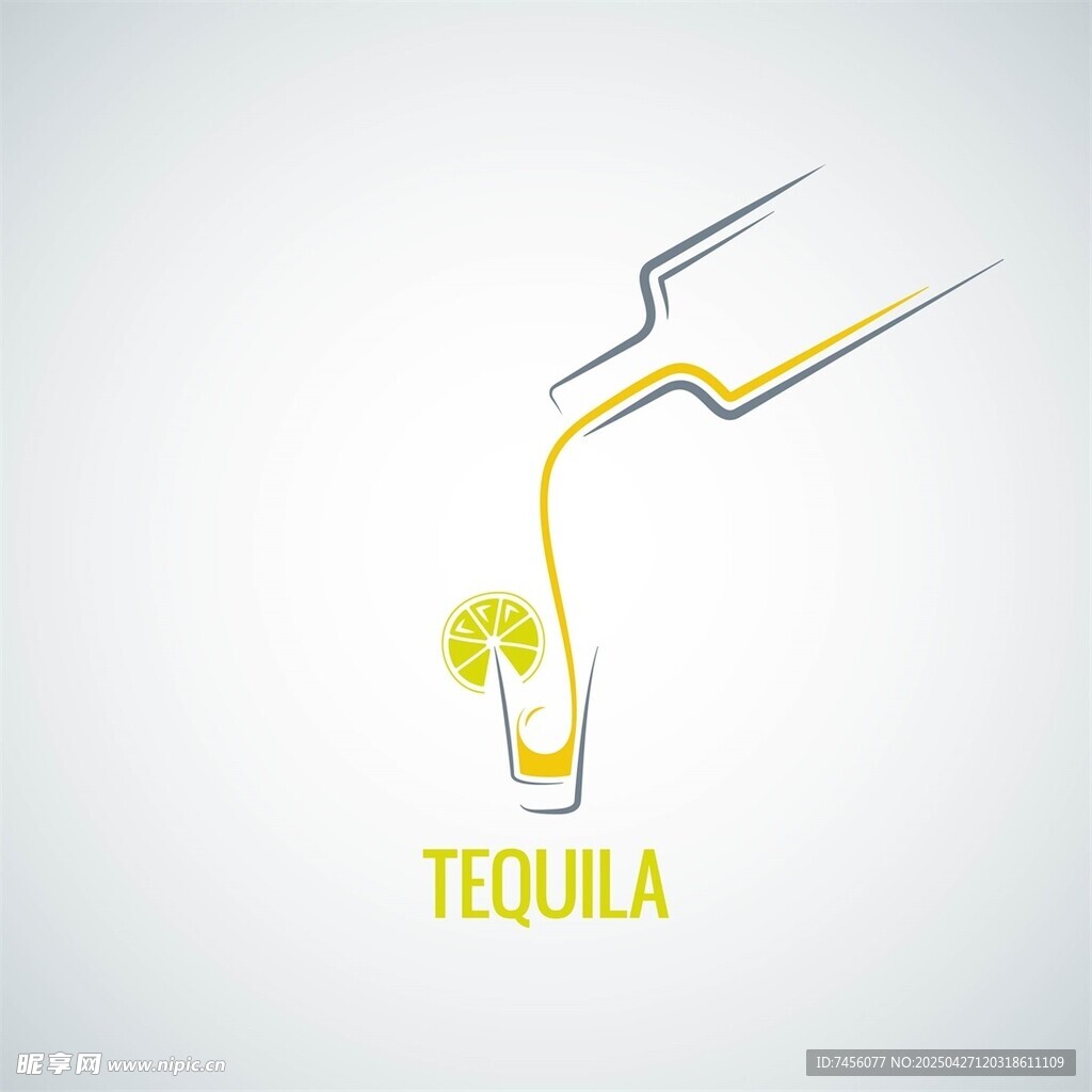 龙舌兰酒倾倒插画